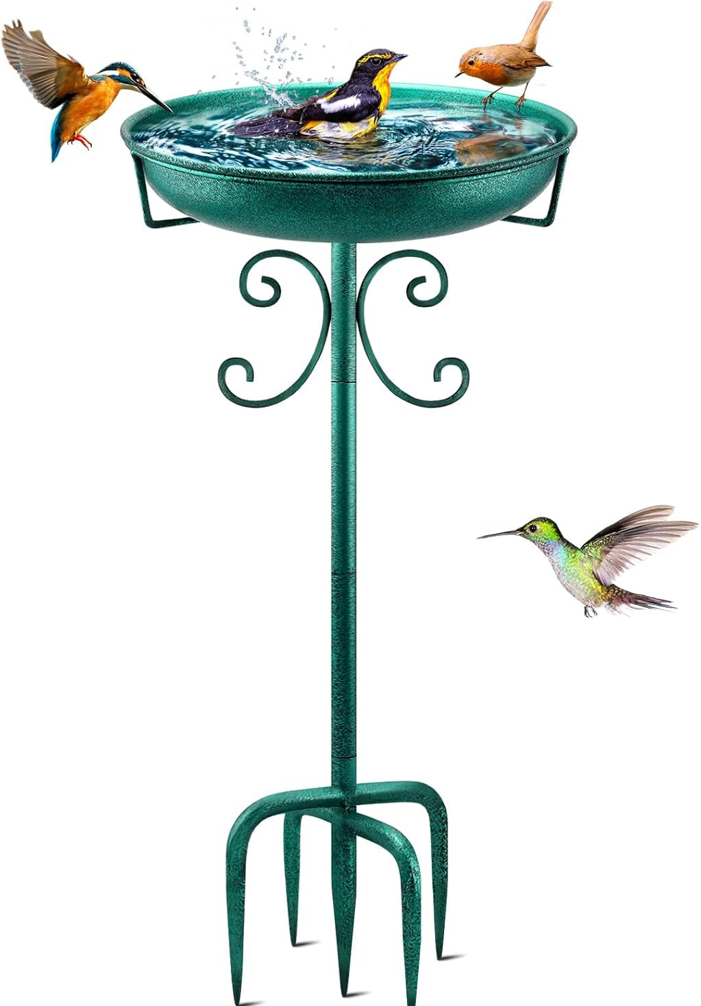 Vogeltränke Stehend,Vogelbad Für Draußen Garten,35In Metall Vogelbecken Schüssel Wassertränke Für Vögel, Antike Vogeltränke Winterfest Futter Wasserschale (Antike Bronze)