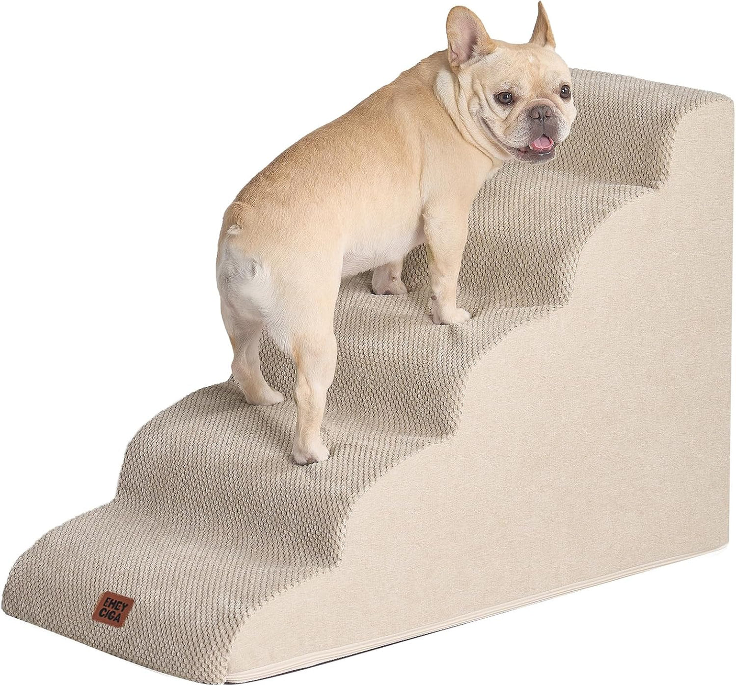 Hundetreppe Für Kleine Hunde 30 Cm Hoch, Haustiertreppe Für Sofa Bett, Treppe Für Hunde Aus Hochdichtem Schwamm, Hunderampe Mit Waschbarem Bezug Und Rutschfestem Boden, 2 Stufen, Grau