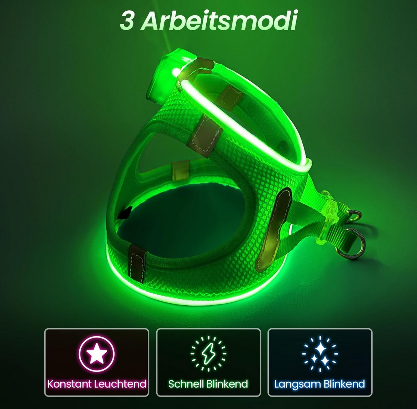 LED Light Dog Harness