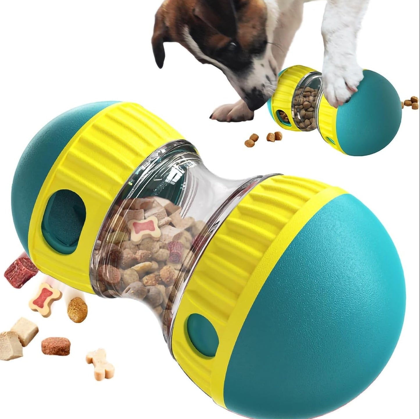 JWTEEE Intelligenzspielzeug Für Hunde, Futterball Für Hunde, Leckerli Ball Für Welpe, Slow Feeder Spielzeugball Für Hundes, Snackball Hundespielzeug, Puzzle Spielzeug (Green)