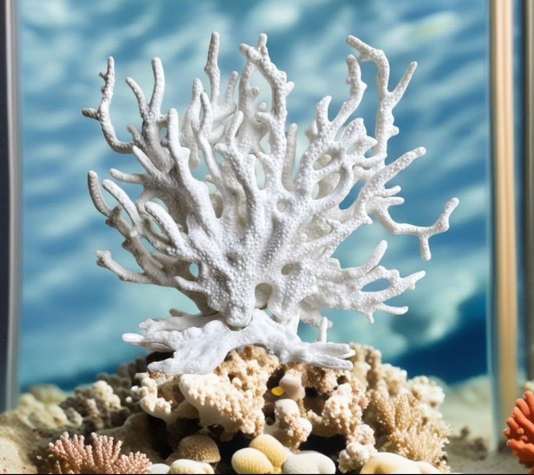 Holz Aquarium-Deko Gefälschte Koralle, Garnelen Aquarium & Aquarienpflanze Echt, Geeignet Für Kleine Bis Mittlere Aquarien (Weiß)