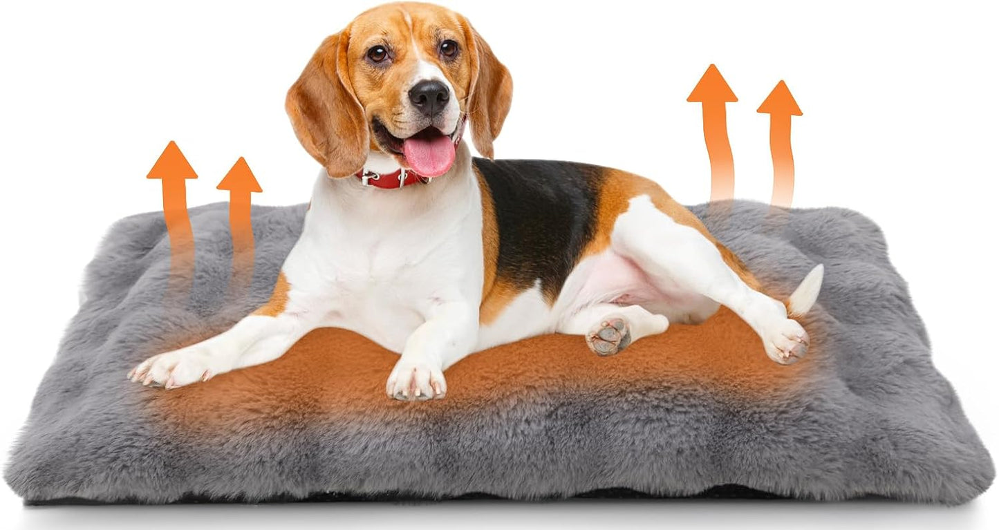 XIAPIA Selbstheizende Decke Katze & Hunde, Flauschig Selbstwärmende Katzendecke Ohne Kabel, Wärmedecke Heizdecke Ohne Strom, Washbar Thermodecke Katzenkissen Katzenbett Indoor Im Auto Grau 60 * 45 Cm