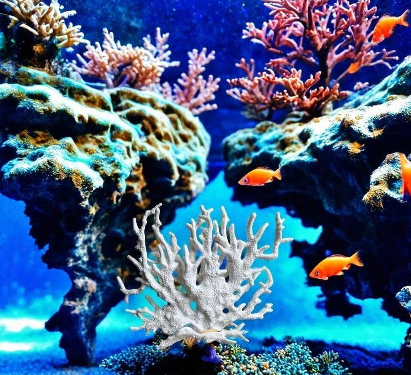 Holz Aquarium-Deko Gefälschte Koralle, Garnelen Aquarium & Aquarienpflanze Echt, Geeignet Für Kleine Bis Mittlere Aquarien (Weiß)