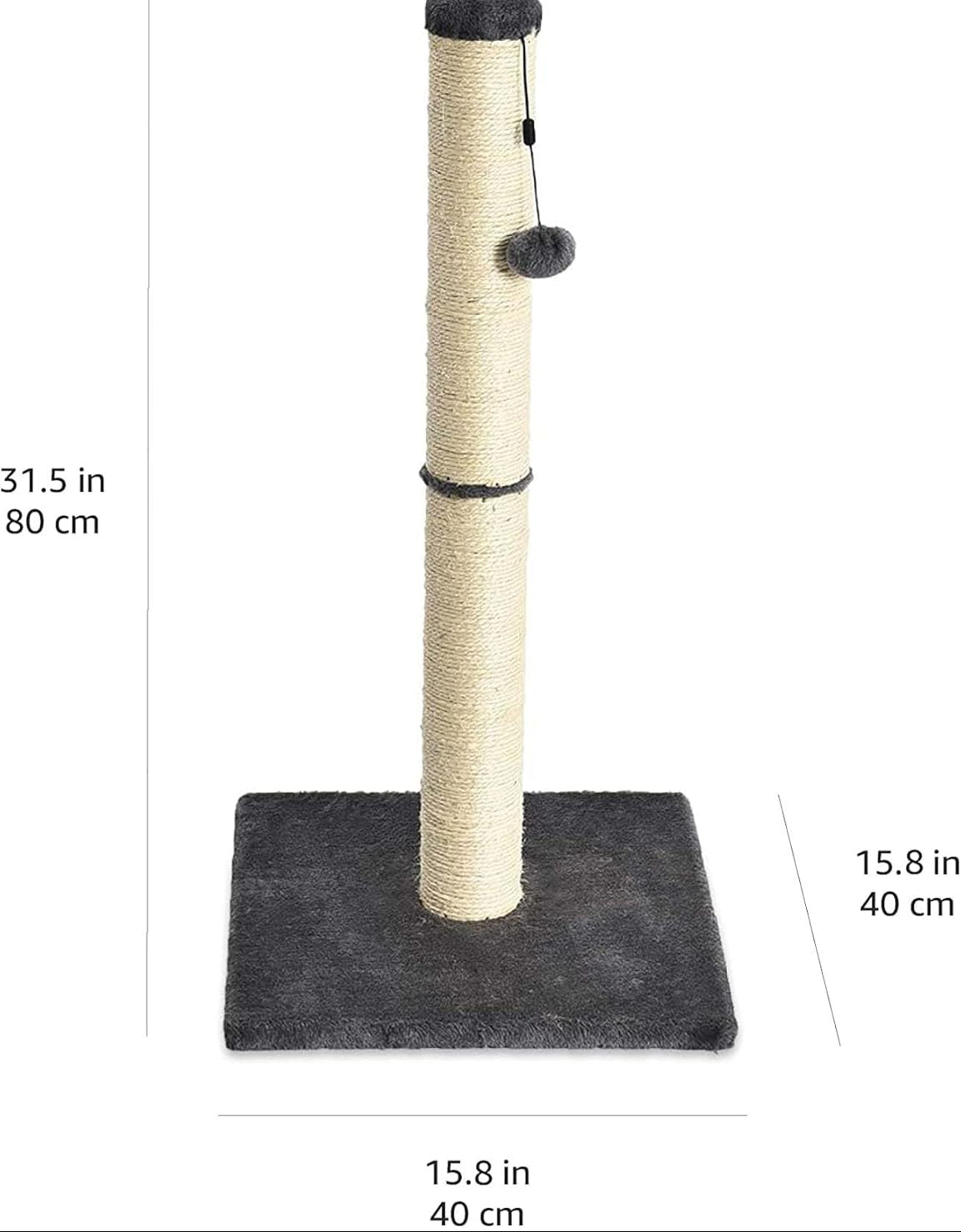 Amazon Basics Mittelgroßer Katzen-Kratzbaum, 40.01 X 40.01 X 80.01 Cm, Grau