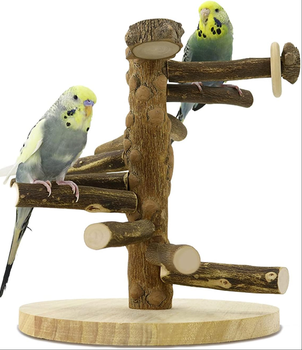 Wellensittich Spielplatz Vogel-Spielplatz Mit Feeder-Cup Spielzeug Leiter Erklimmen Schaukel Und Tablett Für Nymphensittich Papageien Wellensittiche, Holz, Größe 45X37X26 Cm #A