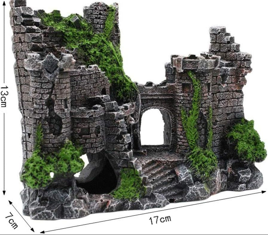 Aquarium Deko Groß Castle Dekoration, Harz Aquarium Dekoration, Ideal Für Kleine Garnele Fisch Schildkröte, Polyresin Landschaft
