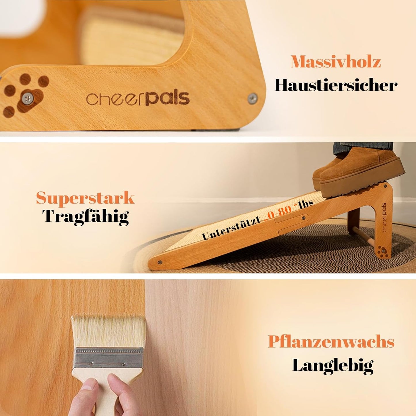 Dual-Use Sisal Kratzbrett Katzen- Large 63Cm H, Massivholz Buche & Natürliche Sisal Kratzsäule Katze, L-Förmige Kratzmöbel Für Alle Katzen Spielen, Entspannen