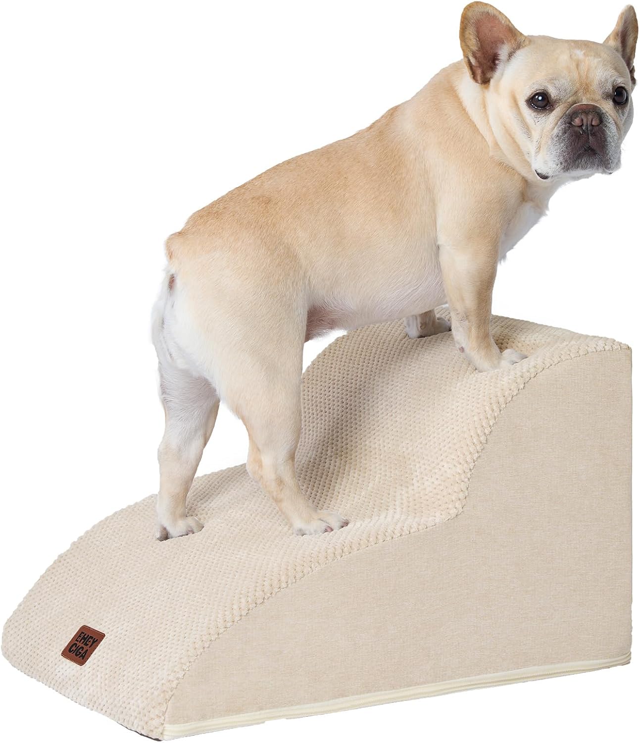 Hundetreppe Für Kleine Hunde 30 Cm Hoch, Haustiertreppe Für Sofa Bett, Treppe Für Hunde Aus Hochdichtem Schwamm, Hunderampe Mit Waschbarem Bezug Und Rutschfestem Boden, 2 Stufen, Grau
