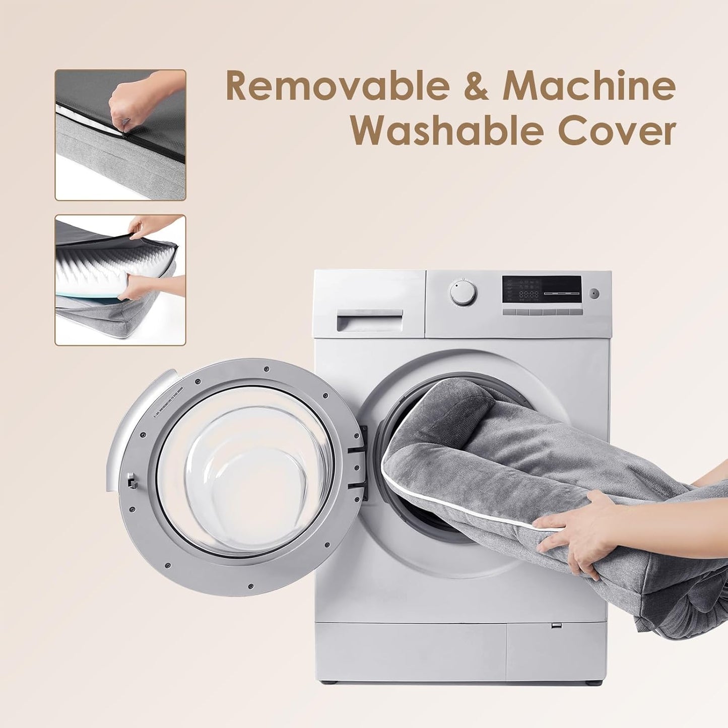 Orthopädisches Hundebett Grosse Hunde, 132X104Cm, Memory Foam Hundekorb XXL, Waschbar Hundesofa Wasserdicht Rutschfest, Hundecouch Mit Hohem Rand, Grau