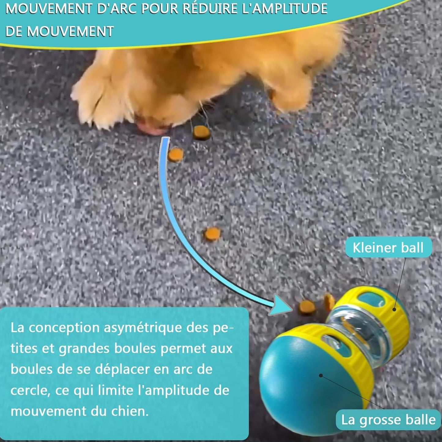 JWTEEE Intelligenzspielzeug Für Hunde, Futterball Für Hunde, Leckerli Ball Für Welpe, Slow Feeder Spielzeugball Für Hundes, Snackball Hundespielzeug, Puzzle Spielzeug (Green)