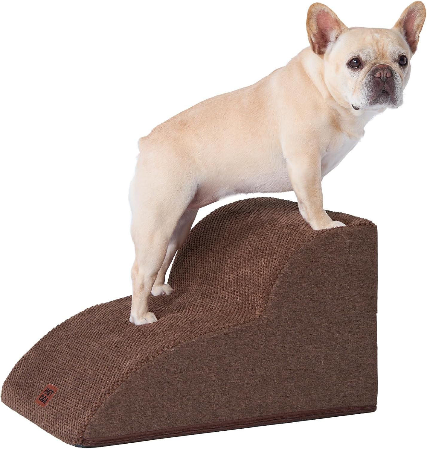 Hundetreppe Für Kleine Hunde 30 Cm Hoch, Haustiertreppe Für Sofa Bett, Treppe Für Hunde Aus Hochdichtem Schwamm, Hunderampe Mit Waschbarem Bezug Und Rutschfestem Boden, 2 Stufen, Grau
