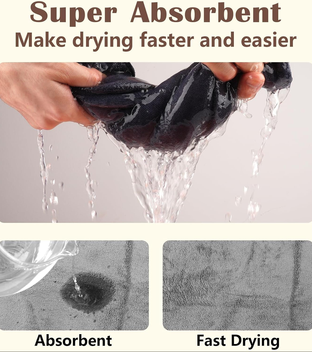 Hundehandtuch, 2 Stück Hundehandtuch Extra Saugfähig Für Hunde Und Katzen, Grau Schnelltrocknend Haustier Mikrofaser Handtücher, 75 X 35 Cm Hunde Handtuch Für Katzen, Hunde Oder Andere Haustiere
