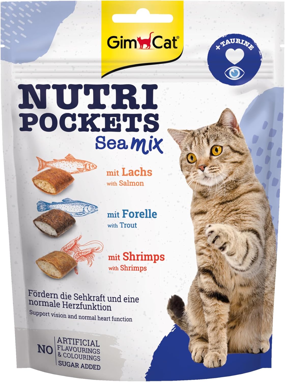 Gimcat Nutri Pockets Dental - Knuspriger Katzensnack Mit Cremiger Füllung Und Funktionalen Inhaltsstoffen - 1 Beutel (1 X 60 G)