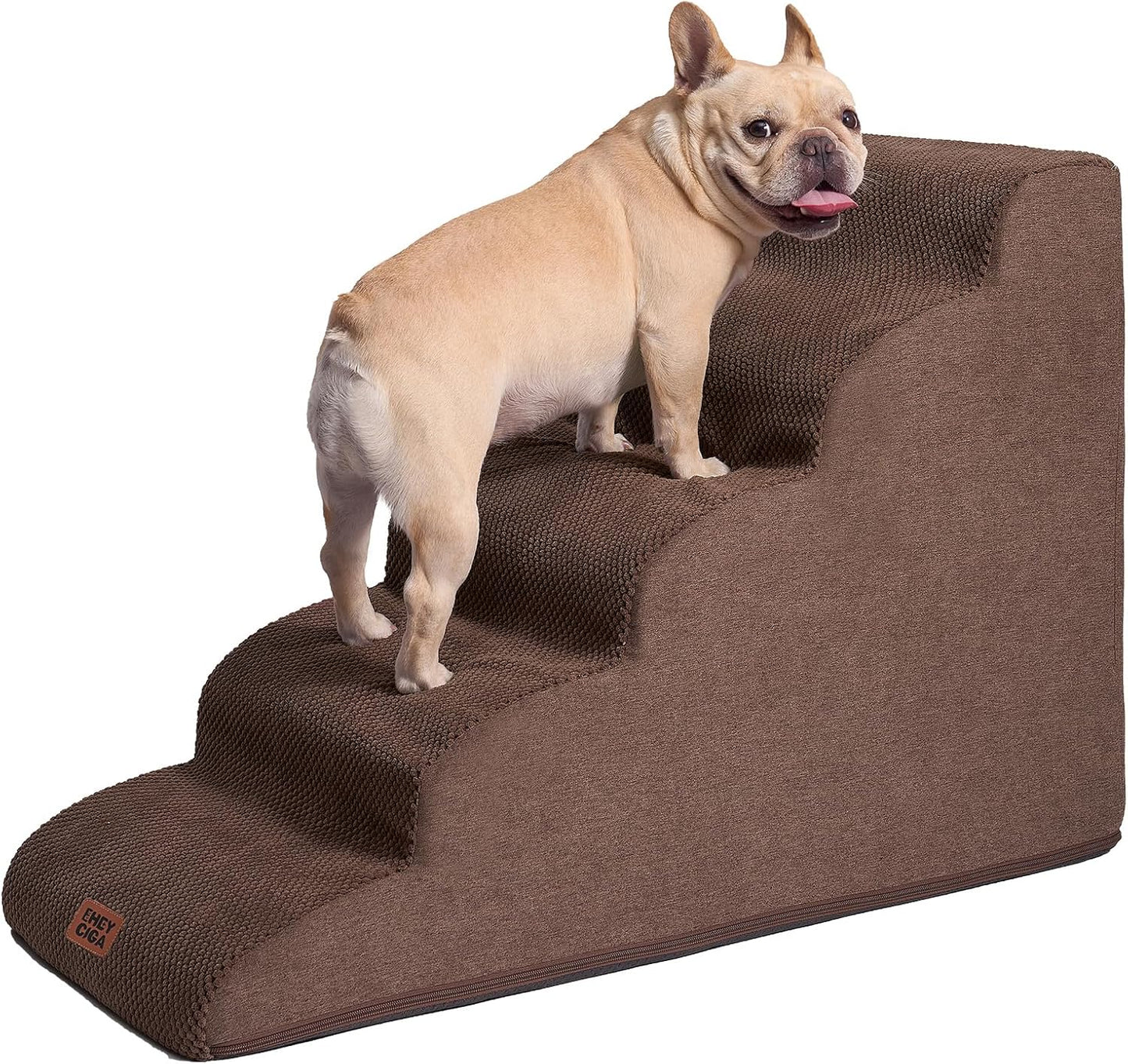 Hundetreppe Für Kleine Hunde 30 Cm Hoch, Haustiertreppe Für Sofa Bett, Treppe Für Hunde Aus Hochdichtem Schwamm, Hunderampe Mit Waschbarem Bezug Und Rutschfestem Boden, 2 Stufen, Grau