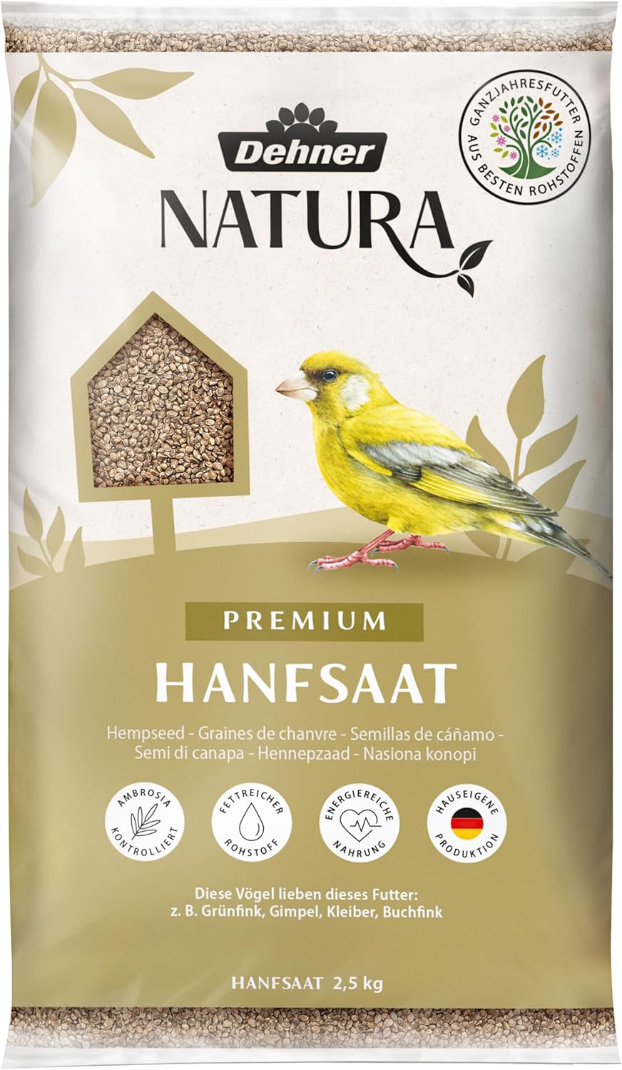 Dehner Natura Premium Wildvogelfutter, Fettfutter / Weichfutter, Ganzjahresfutter Artgerecht / Kraftspendend , Hochwertiges Vogelfutter Für Wildvögel, 5 Kg