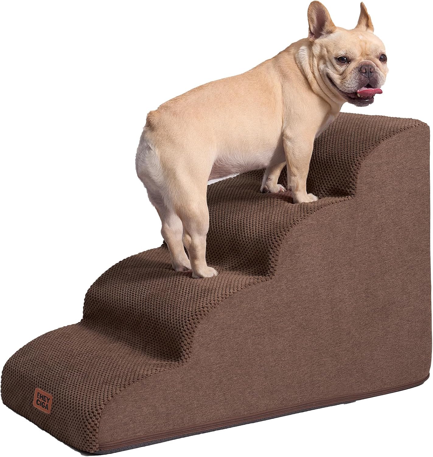 Hundetreppe Für Kleine Hunde 30 Cm Hoch, Haustiertreppe Für Sofa Bett, Treppe Für Hunde Aus Hochdichtem Schwamm, Hunderampe Mit Waschbarem Bezug Und Rutschfestem Boden, 2 Stufen, Grau