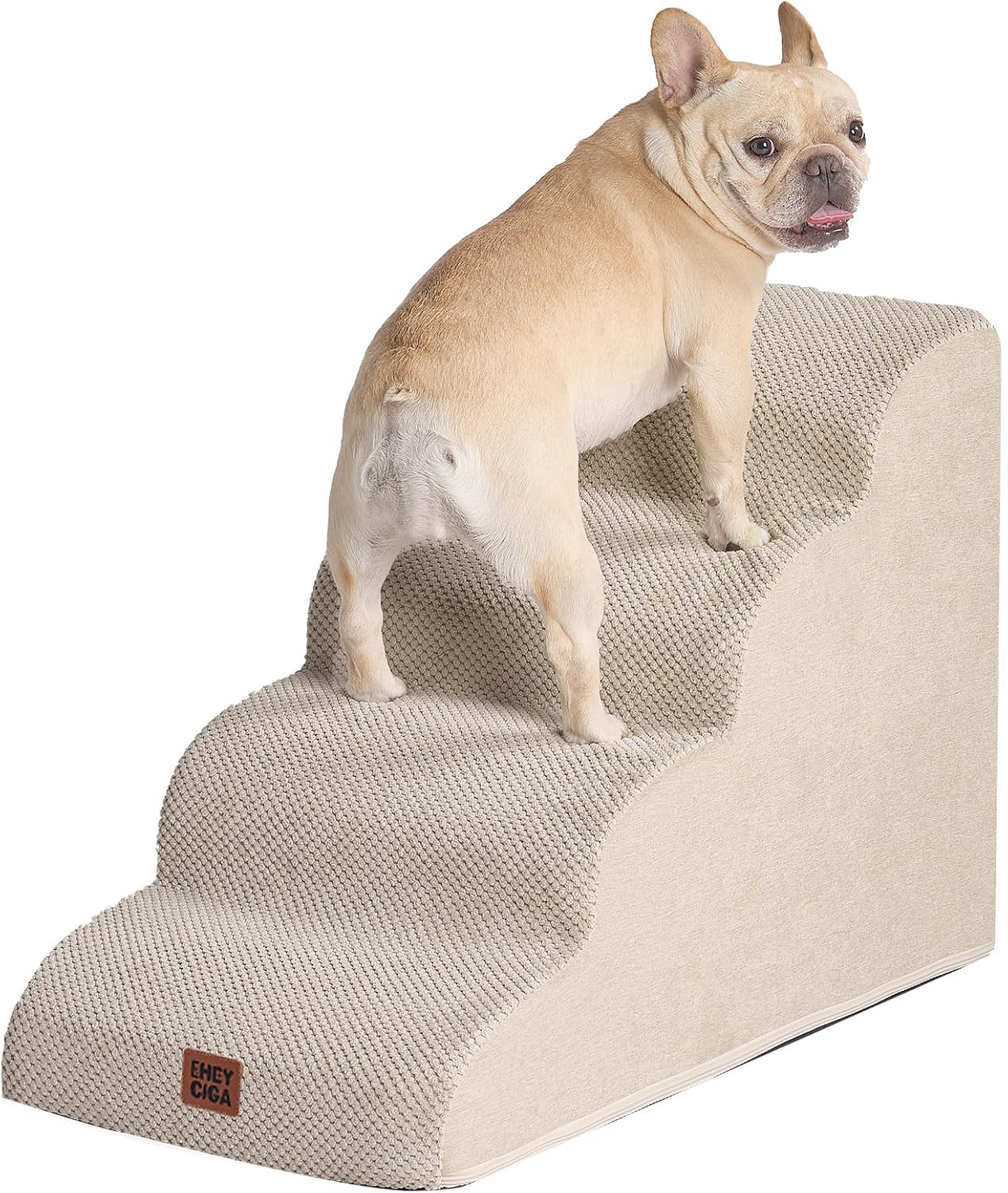 Hundetreppe Für Kleine Hunde 30 Cm Hoch, Haustiertreppe Für Sofa Bett, Treppe Für Hunde Aus Hochdichtem Schwamm, Hunderampe Mit Waschbarem Bezug Und Rutschfestem Boden, 2 Stufen, Grau