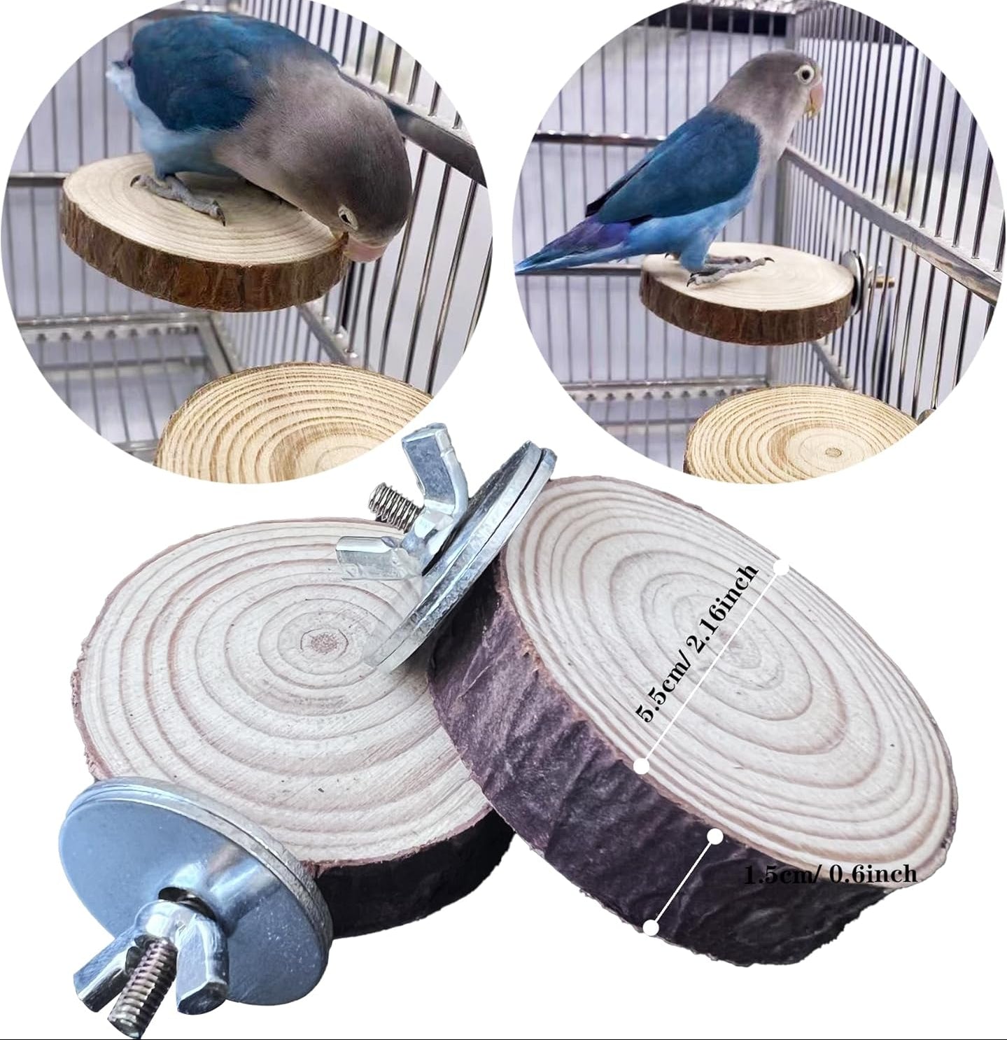 Allazone 5 Stück Sitzstangen Vögel, Naturholz Sitzstangen Natürlicher Sitzstangen Für Vögel Holz, Vögel Spielzeug Vogel Papagei Schaukel Spielzeug