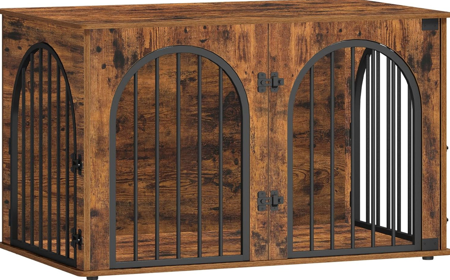 Hzuaneri Hundekäfig Möbel, 100Cm Hundebox Für Zuhause, 3 Türen, Bogentür, Moderne Hundebox Indoor Für Hunde, Beistelltisch, Hundekäfig Hochbelastbar, 100 X 60 X 63 Cm, Vintagebraun DFC84101B
