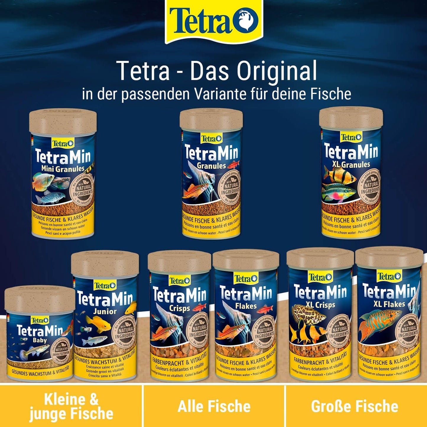 Tetramin Flakes - Fischfutter in Flockenform Für Alle Zierfische, Ausgewogene Mischung Für Gesunde Fische Und Klares Wasser, 1 L Dose