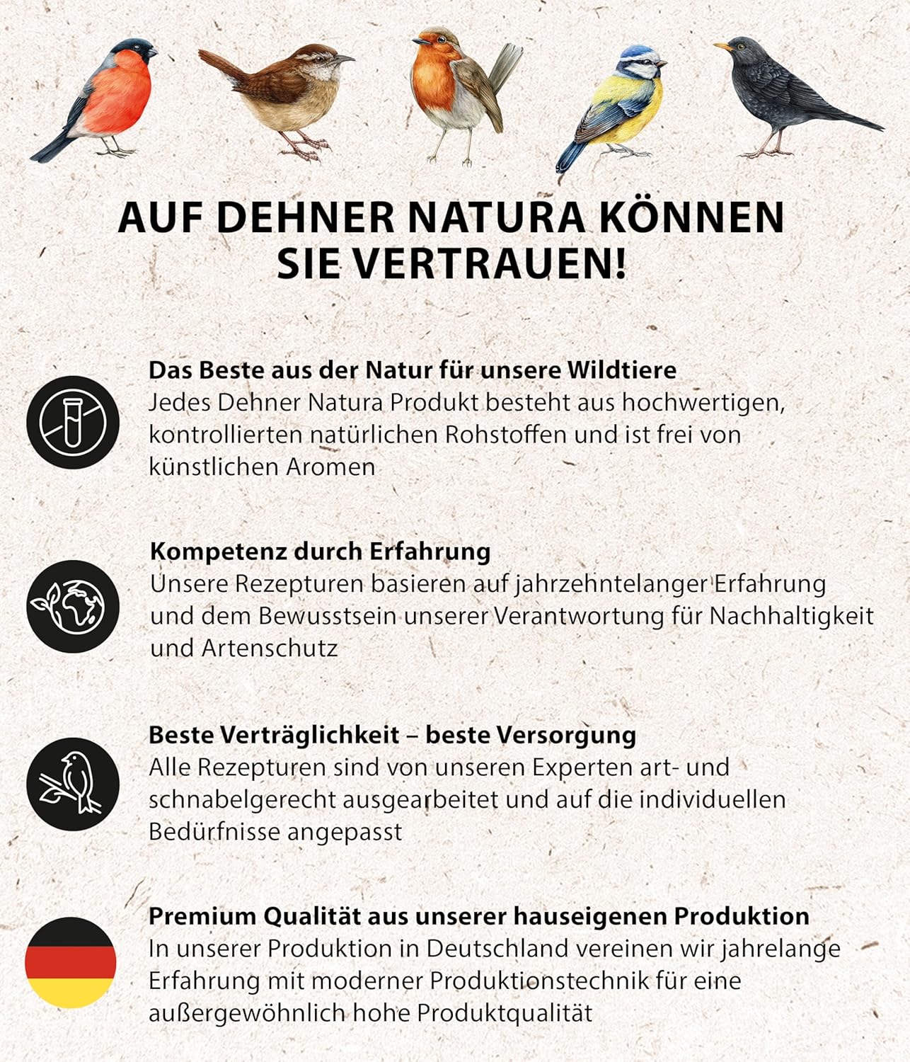 Dehner Natura Premium Wildvogelfutter, Fettfutter / Weichfutter, Ganzjahresfutter Artgerecht / Kraftspendend , Hochwertiges Vogelfutter Für Wildvögel, 5 Kg