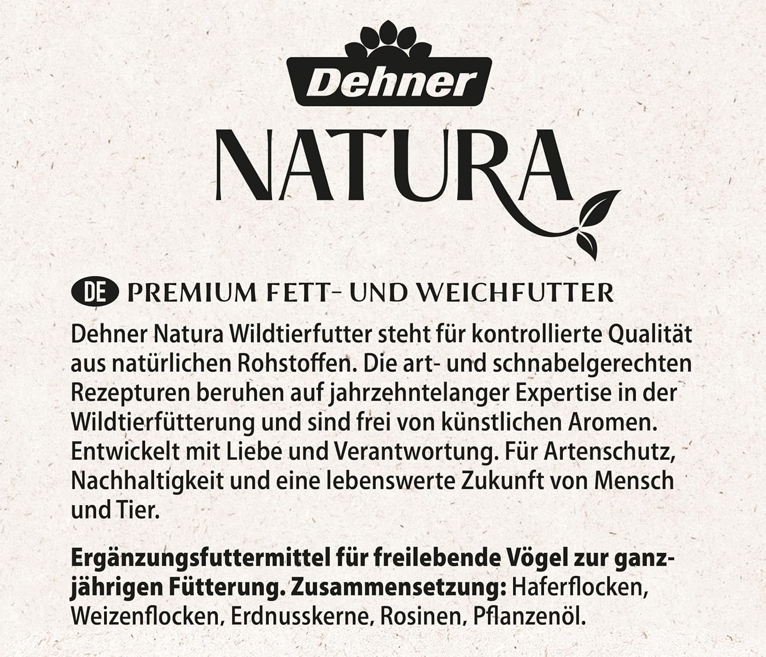 Dehner Natura Premium Wildvogelfutter, Fettfutter / Weichfutter, Ganzjahresfutter Artgerecht / Kraftspendend , Hochwertiges Vogelfutter Für Wildvögel, 5 Kg