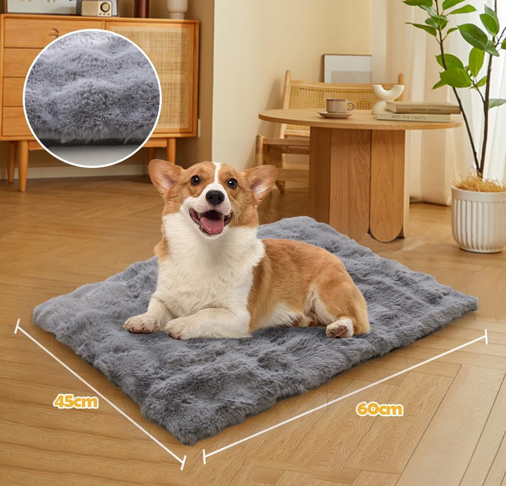 XIAPIA Selbstheizende Decke Katze & Hunde, Flauschig Selbstwärmende Katzendecke Ohne Kabel, Wärmedecke Heizdecke Ohne Strom, Washbar Thermodecke Katzenkissen Katzenbett Indoor Im Auto Grau 60 * 45 Cm