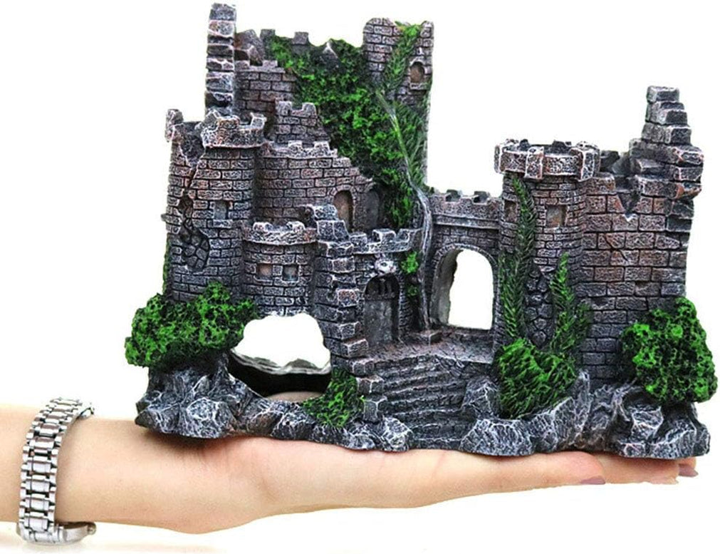Aquarium Deko Groß Castle Dekoration, Harz Aquarium Dekoration, Ideal Für Kleine Garnele Fisch Schildkröte, Polyresin Landschaft