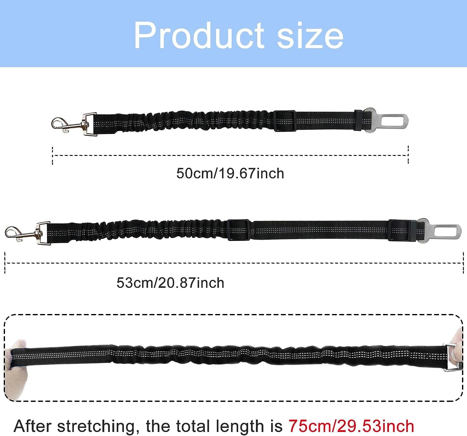 2 Stück Hundegurt Fürs Auto, Länge Verstellbarer Hund Anschnallgurt, Mit Elastischer Ruckdämpfung Und Starke Karabiner Sicherheitsgurt, Hundesicherheitsgeschirr Für Alle Hunde Und Katzen