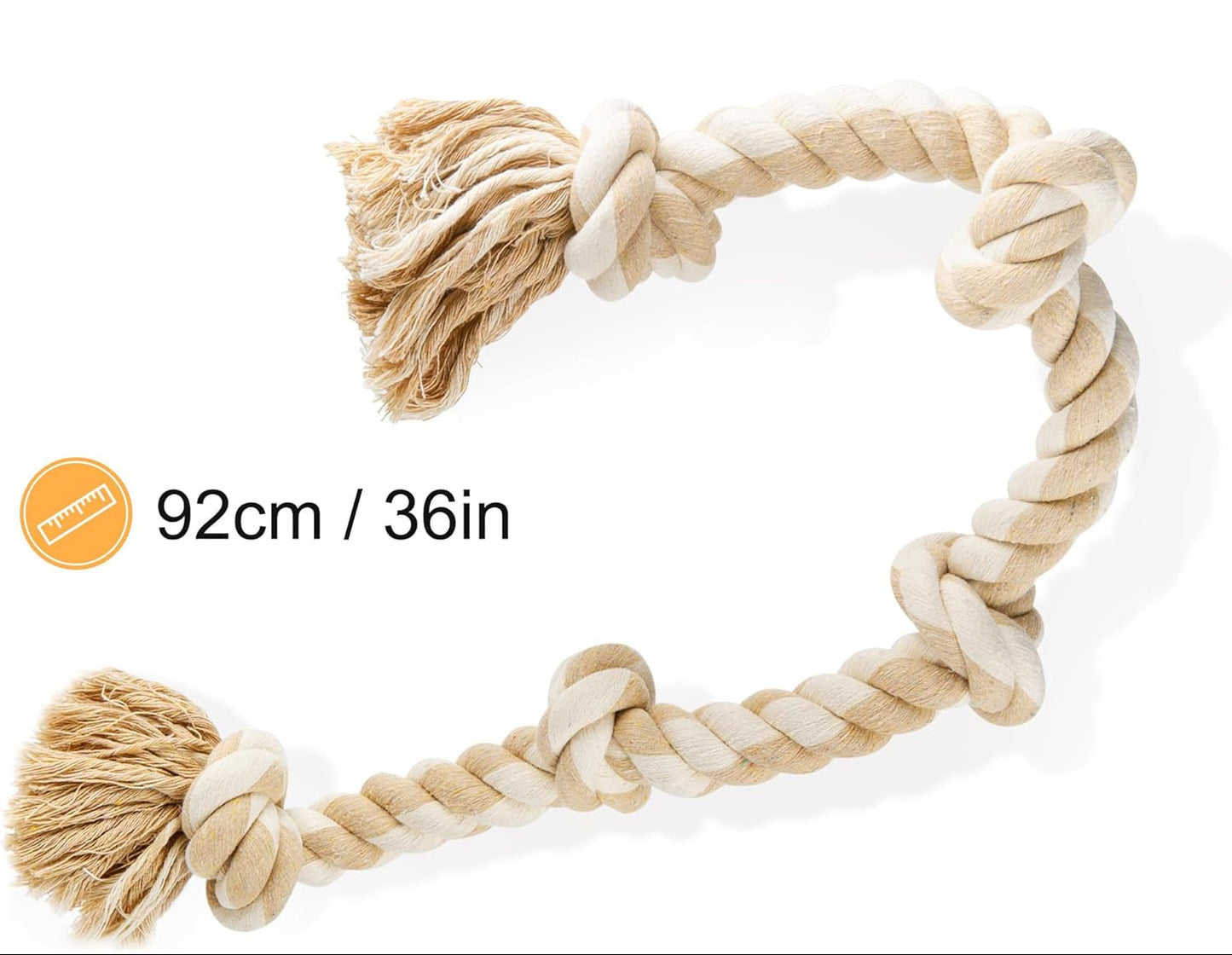 Fida Hundespielzeug Aus Seil Für Aggressive Kauer, Interaktives, Robustes Hundespielzeug Für Mittelgroße Und Große Hunde, Robustes Gedrehtes Seilspielzeug Mit 5 Knoten