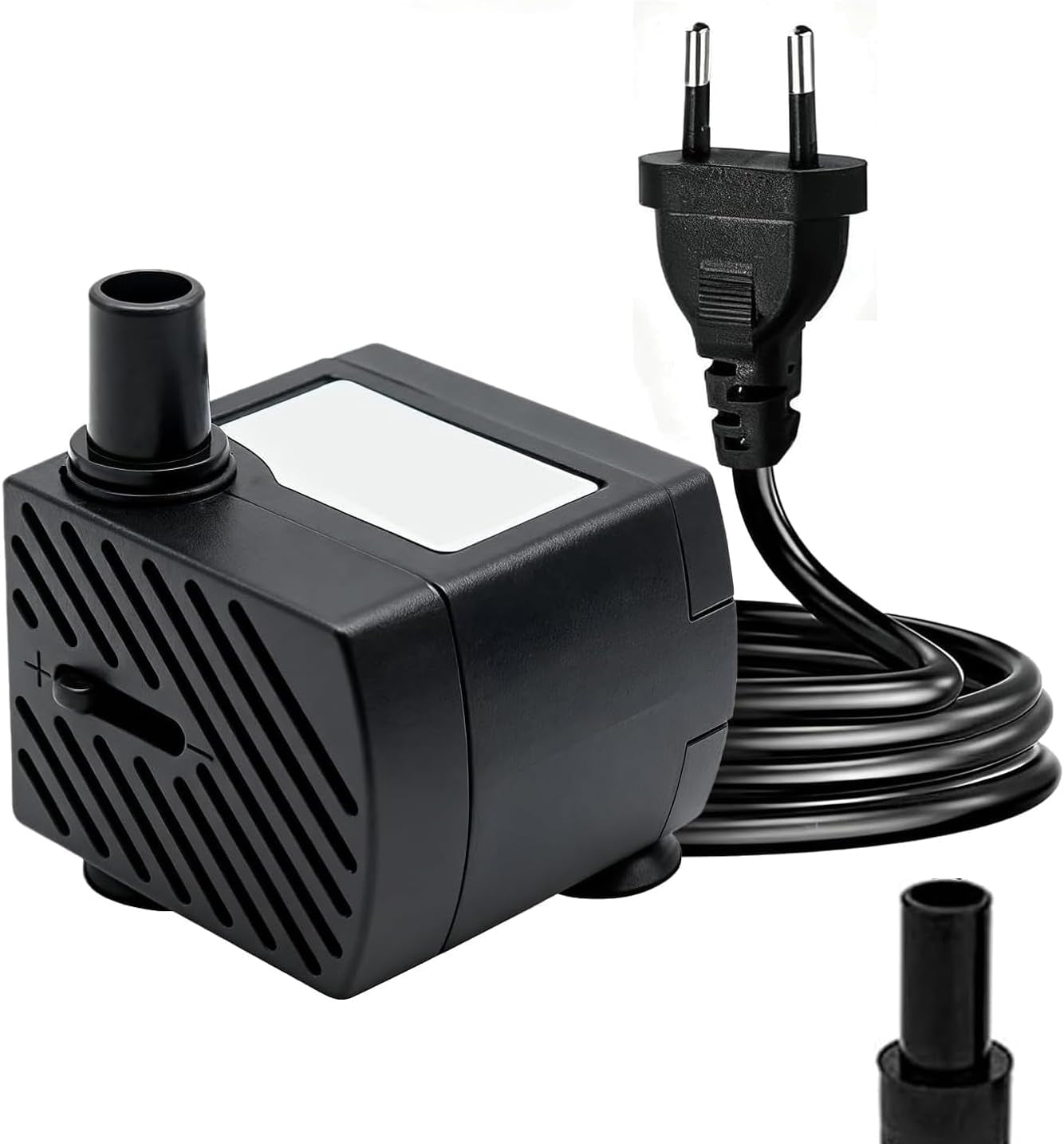 180L/H 3W Mini-Tauchpumpe, Ultra Leise Aquarium Pumpe Mit 1.3M Netzkabel，Mit 1 Düsen Für Brunnenaquarium， Aquarium, Teichgarten Eu-Stecker
