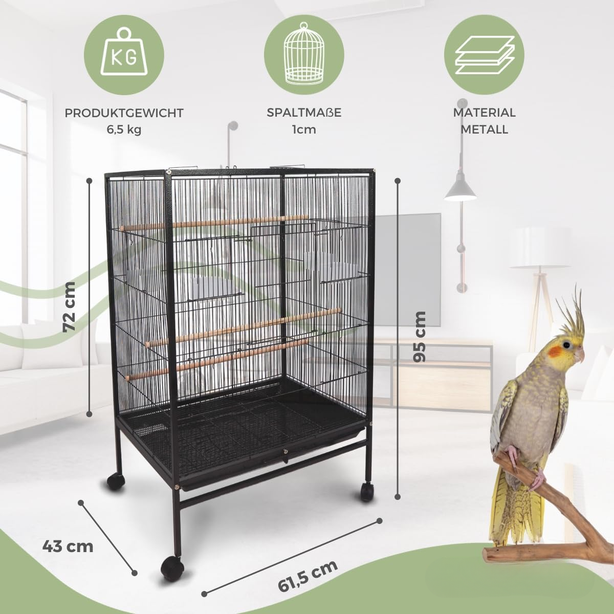 Large Bird Cage 95x43x61cm