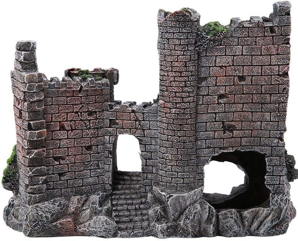 Aquarium Deko Groß Castle Dekoration, Harz Aquarium Dekoration, Ideal Für Kleine Garnele Fisch Schildkröte, Polyresin Landschaft